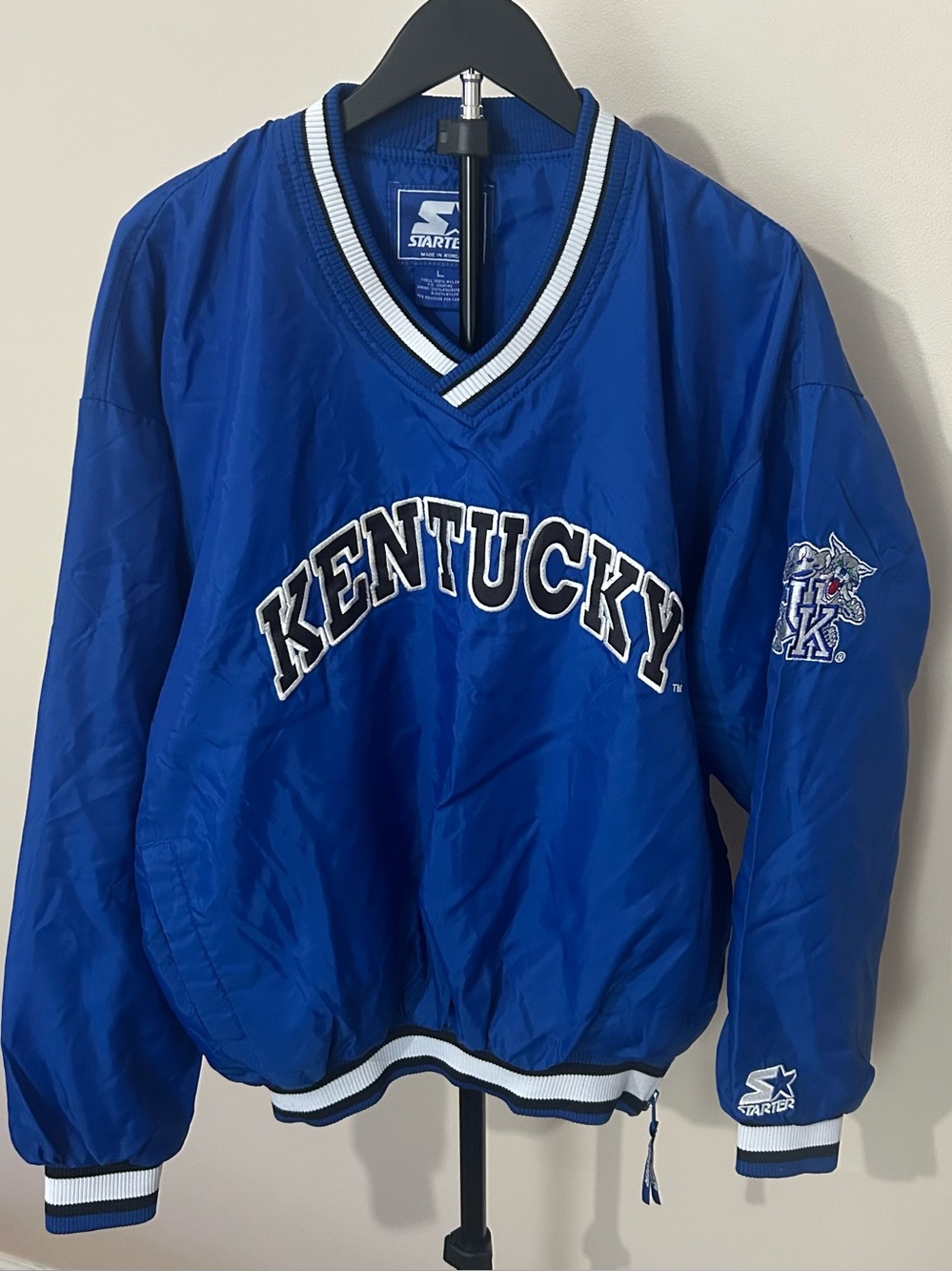 STARTER Blue Kentucky V-Neck Pullover Jacket